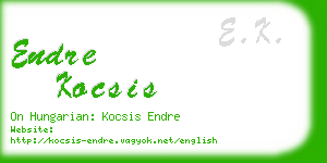 endre kocsis business card